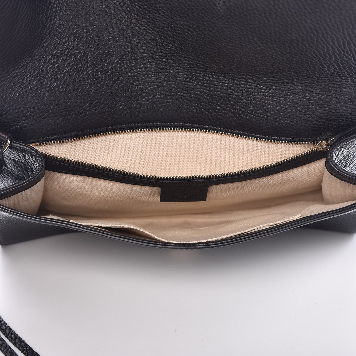 Pebbled Calfskin Medium Soho Clutch Black