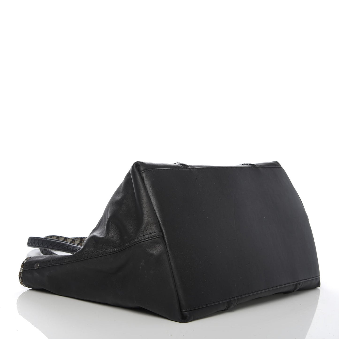 Nappa Nylon Medium Reversible Butterfly Shoulder Bag Black Cement