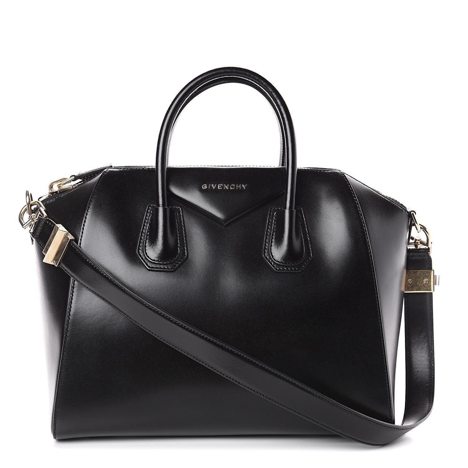 Givenchy Shiny Lord Calfskin Medium Antigona Black 1 of 7