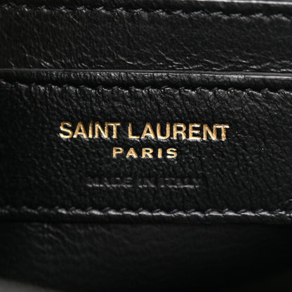 Saint Laurent Suede Smooth Calfskin Monogram Medium Solferino Soft Satchel Black 6 of 11