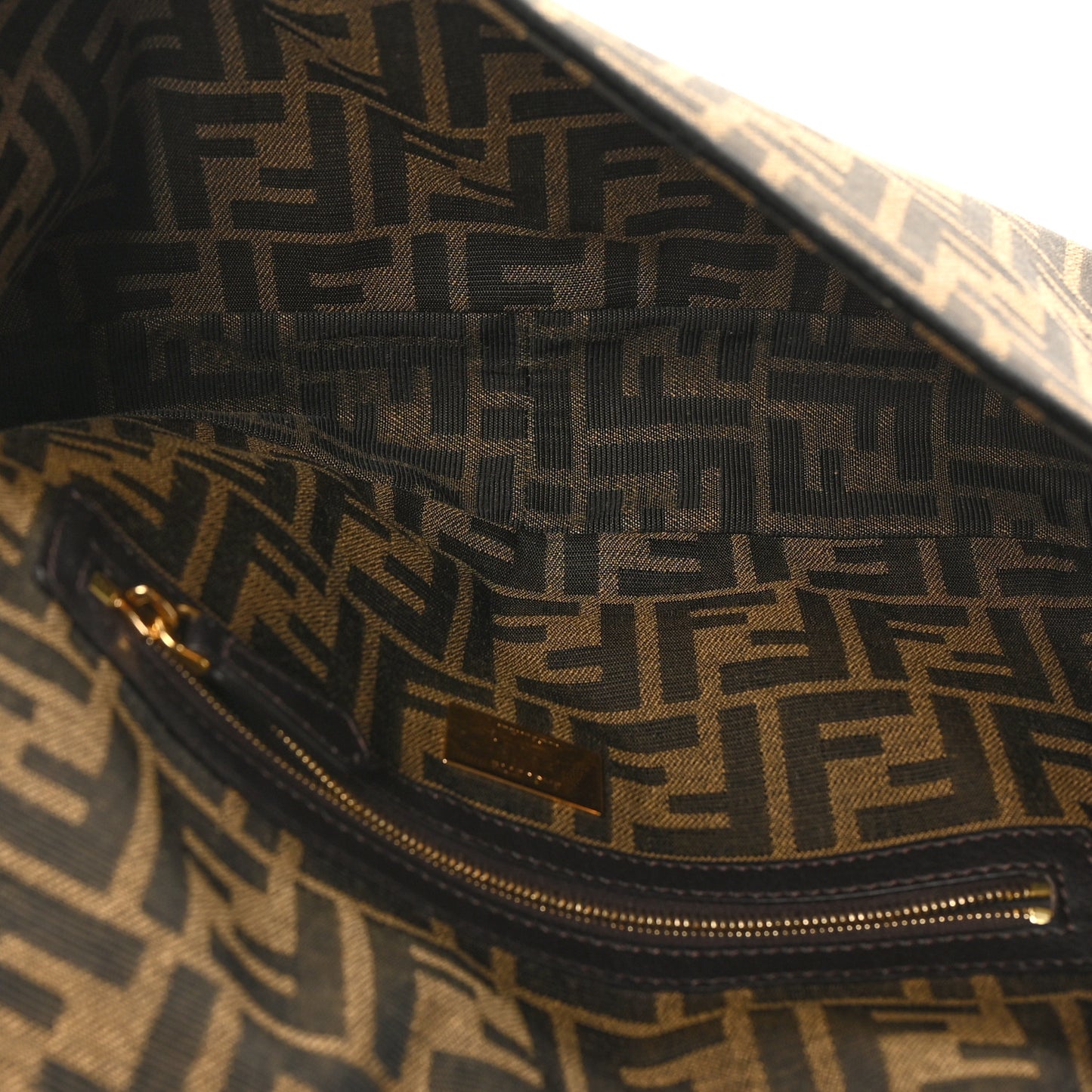 Fabric Jacquard FF 1974 Large Baguette Tobacco Moro Black