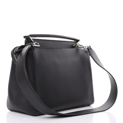 Fendi Calfskin Flowerland Medium Dotcom Satchel Black Multicolor 3 of 12