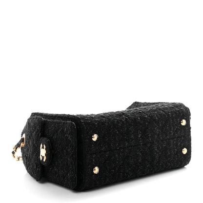 Chanel Tweed Quilted Mini Chanel 25 Handbag Black 4 of 11