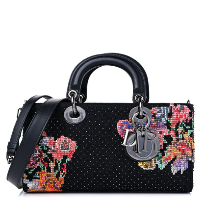 Christian Dior Embroidered Beaded Floral Lady D-Joy Black Multicolor 1 of 11