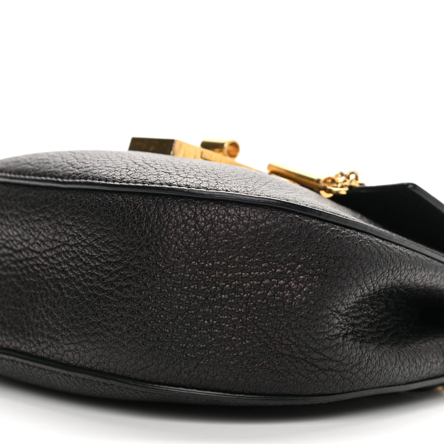 Grained Lambskin Nano Drew Shoulder Bag Black