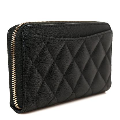 Chanel Caviar Quilted Medium Zip Around Wallet Black 3 of 9