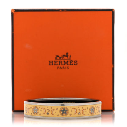 Hermes Enamel Printed Medium Moon Stars Bracelet 65 Yellow 6 of 6