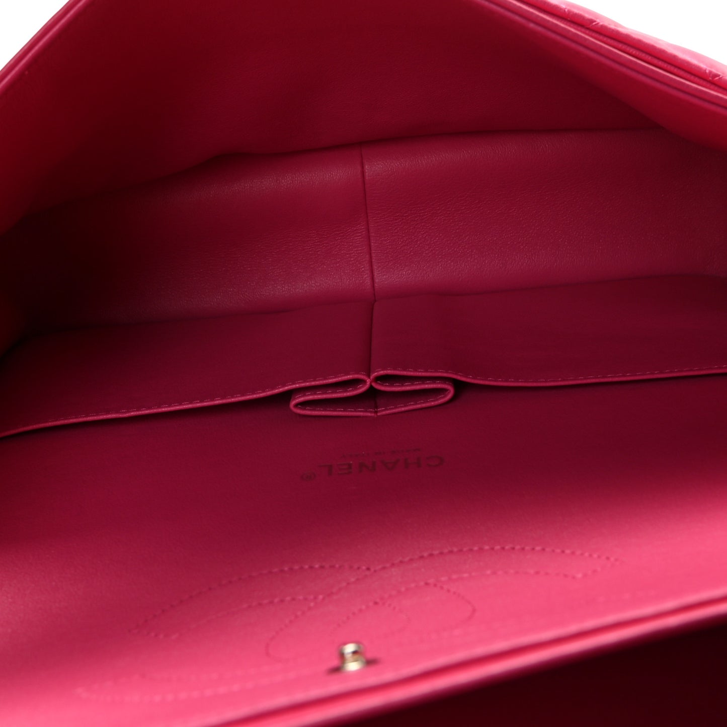 Lambskin Quilted Jumbo Double Flap Dark Pink