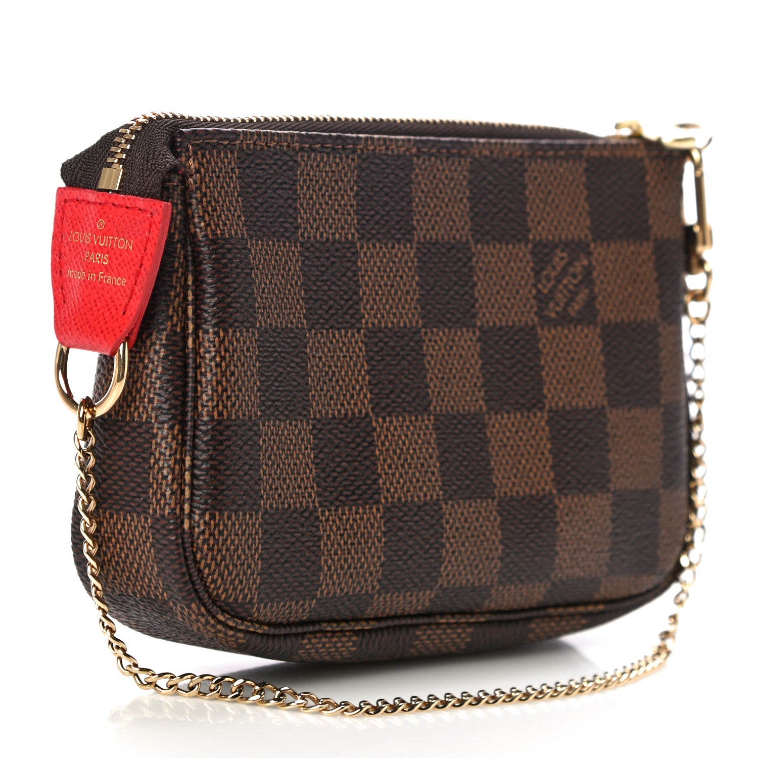 Louis Vuitton Damier Ebene 2019 Christmas Animation Mini Pochette Accessories Red 3 of 11
