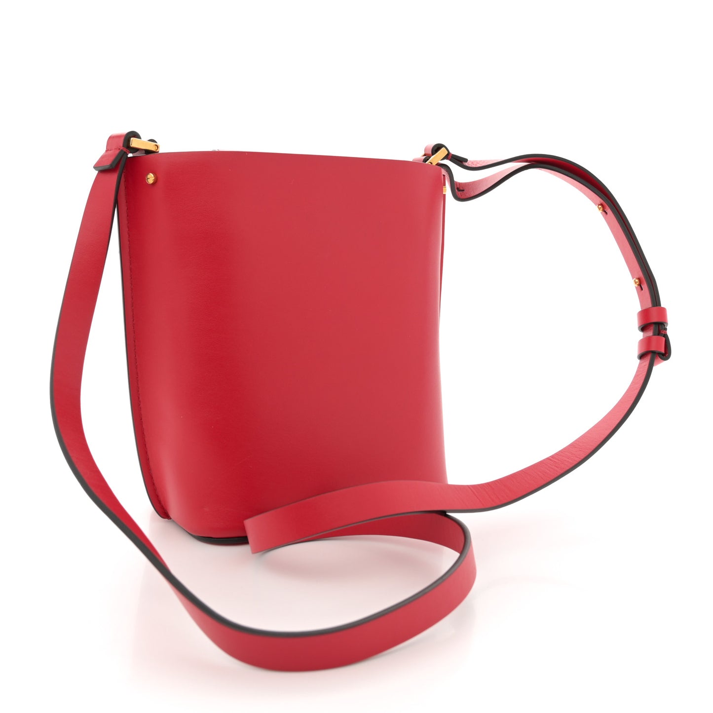 Calfskin Vlogo Bucket Bag Rouge Pur