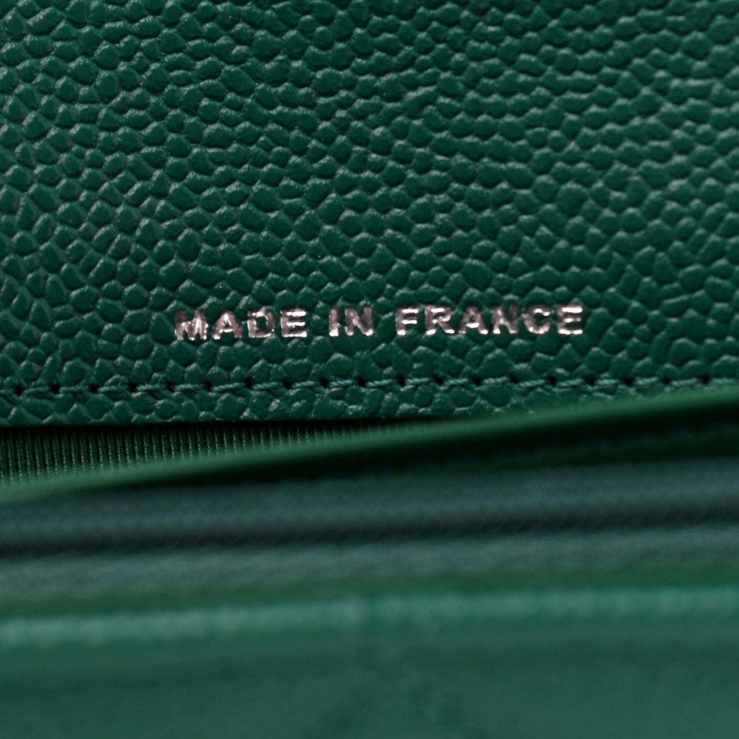 Caviar Quilted Large Gusset Flap Wallet Green