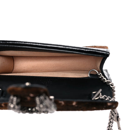 Gucci Velvet Skipper Crystal GG Monogram Super Mini Dionysus Shoulder Bag Brown Black Black Diamond 5 of 11