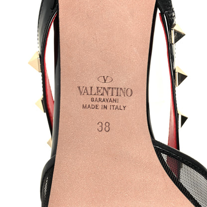 Valentino Garavani Patent Mesh Rockstud Alcove 60mm Mules 38 Black 6 of 8