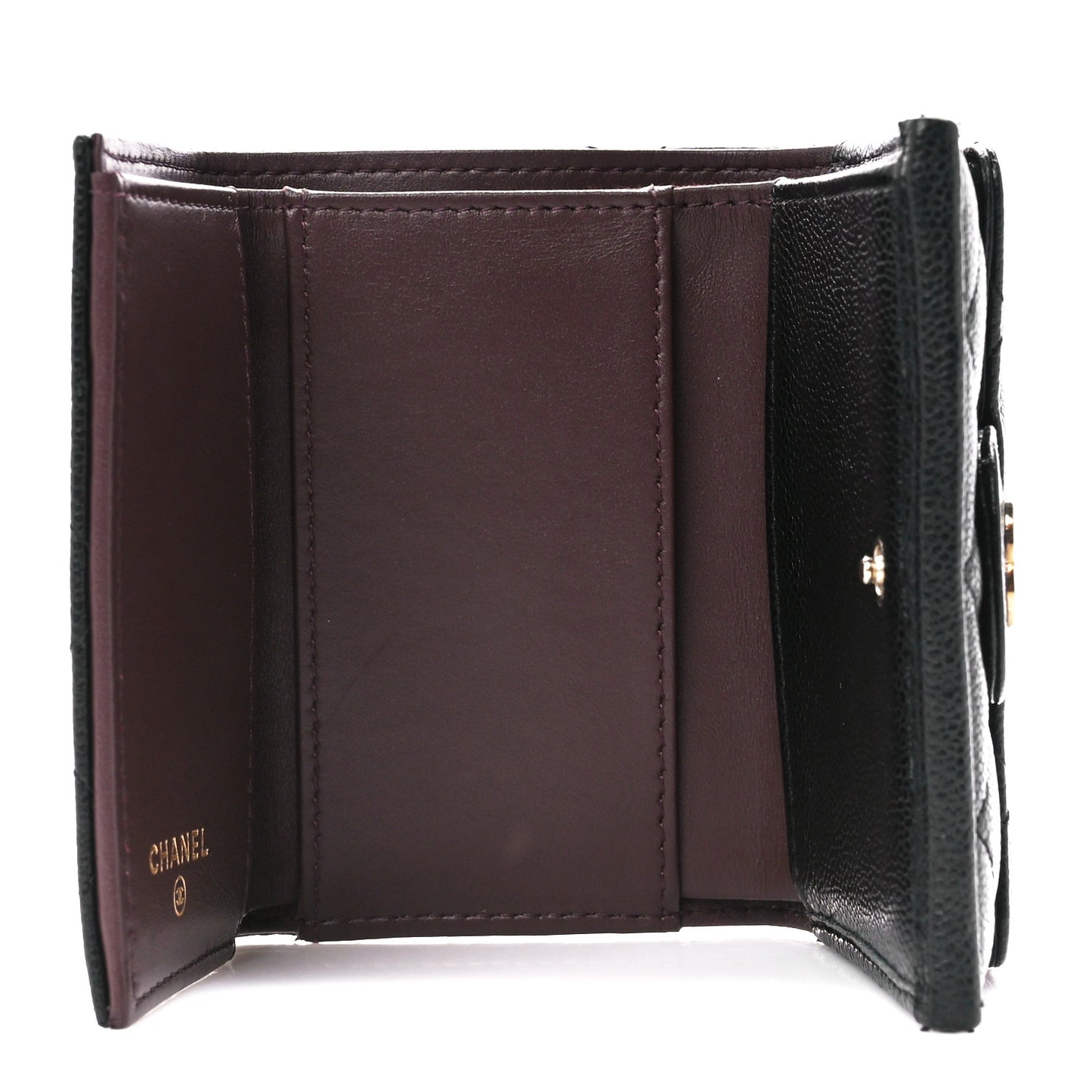 Caviar Quilted Double Flap Wallet Black