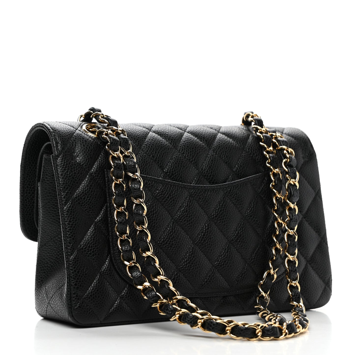 Caviar Quilted Small Double Flap Black