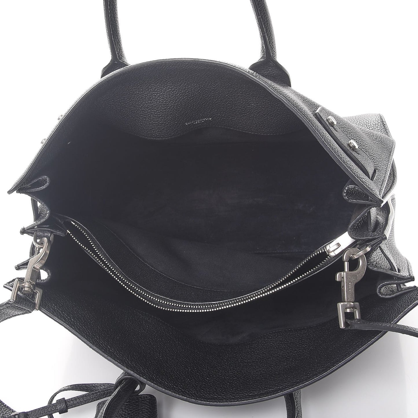 Grained Calfskin Medium Supple Sac De Jour Black