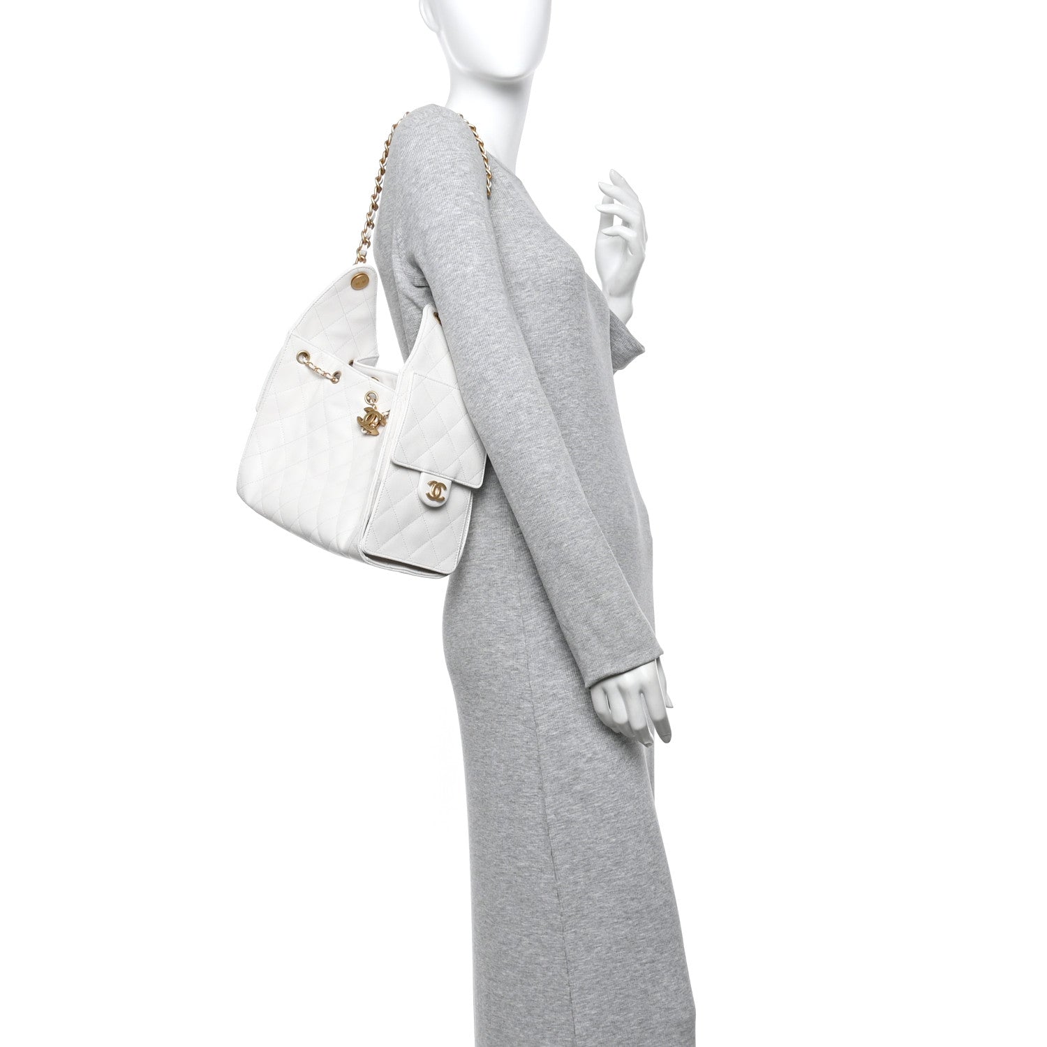 Chanel Caviar Quilted Small Chanel 25 Handbag White 2 of 11