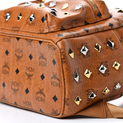 MCM Visetos Studded Small Stark Backpack Cognac 7 of 7