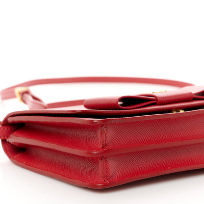 Prada Saffiano Fiocco Bow Flap Wallet Rosso 9 of 10