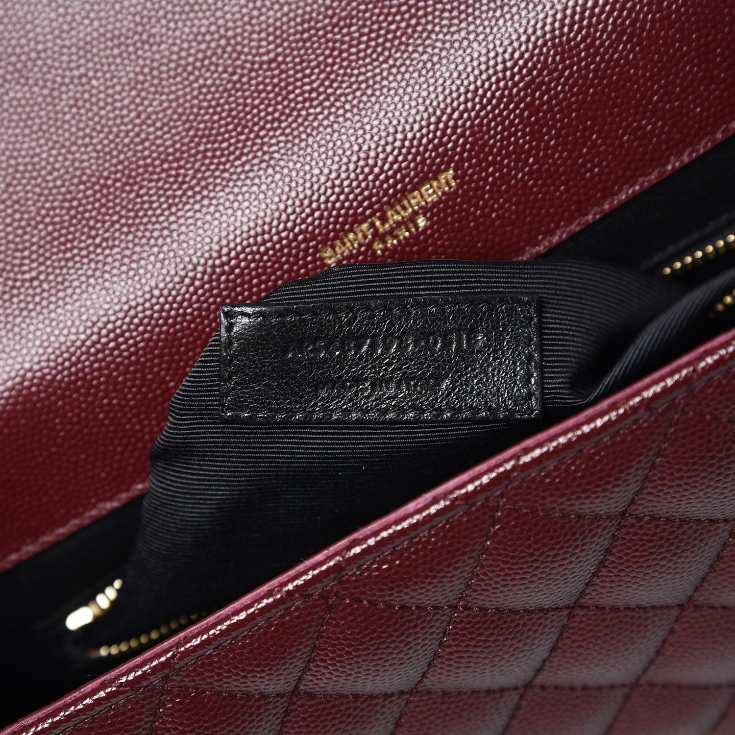 Saint Laurent Grain De Poudre Mixed Matelasse Large Triquilt Monogram Satchel Rouge Legion 7 of 9