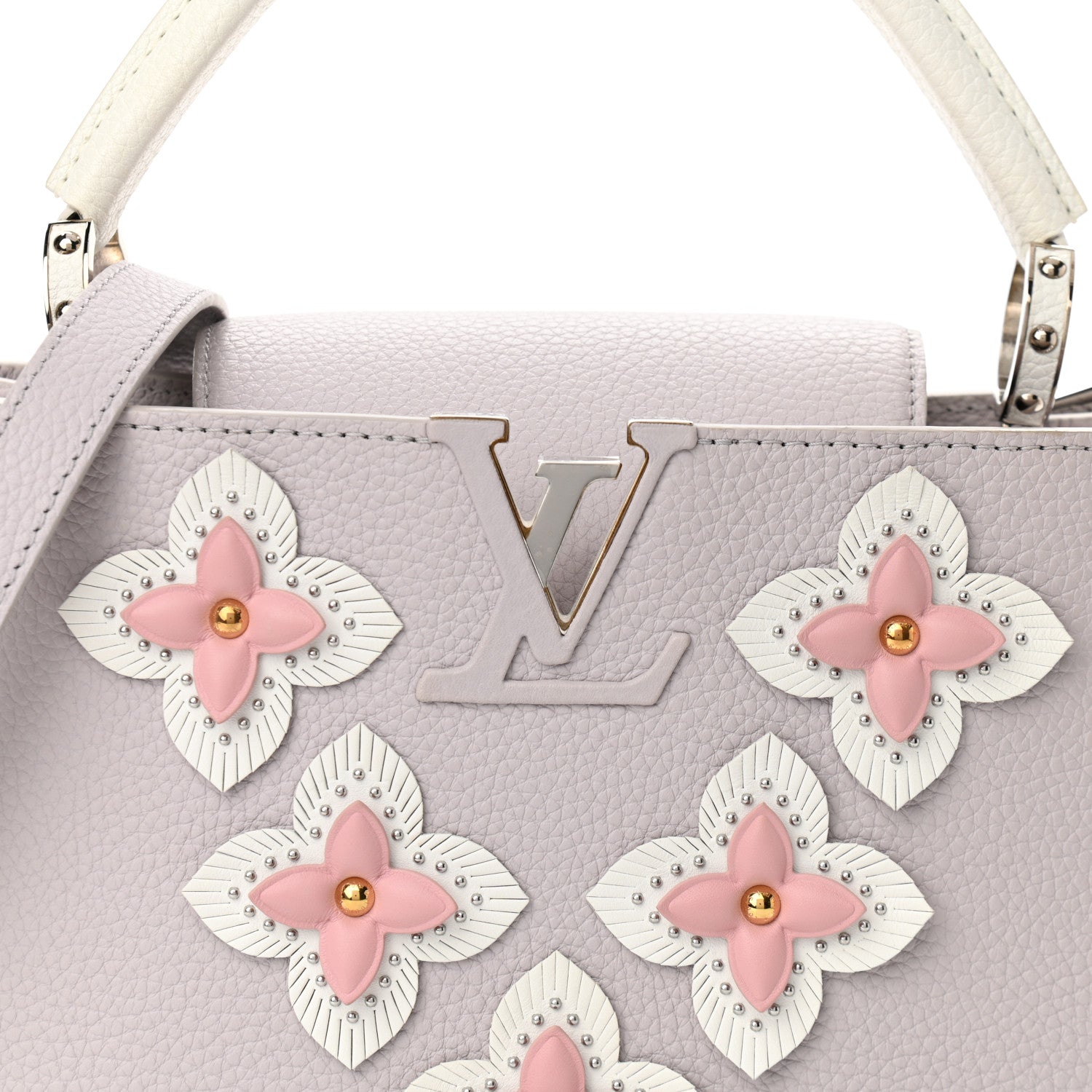 Louis Vuitton Taurillon Mechanical Flowers Capucines PM Purple 7 of 9