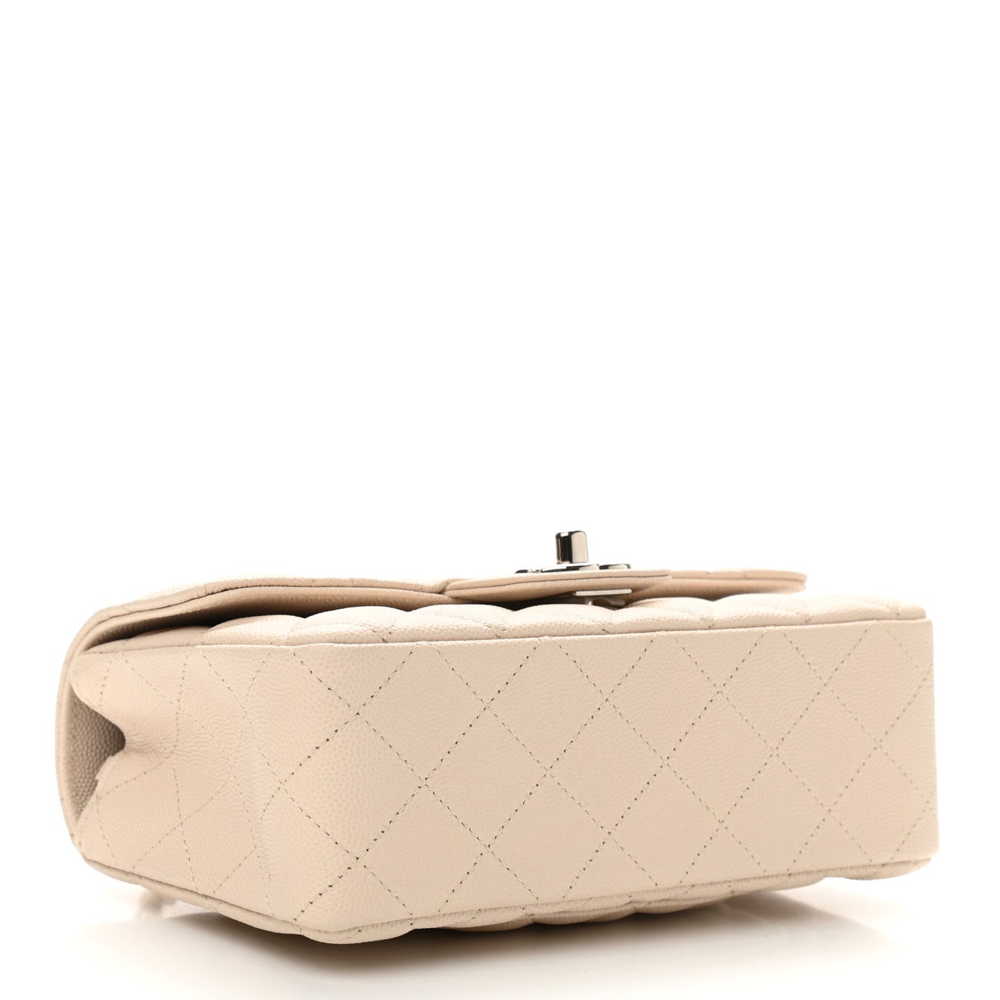 Caviar Quilted Mini Rectangular Flap Light Beige