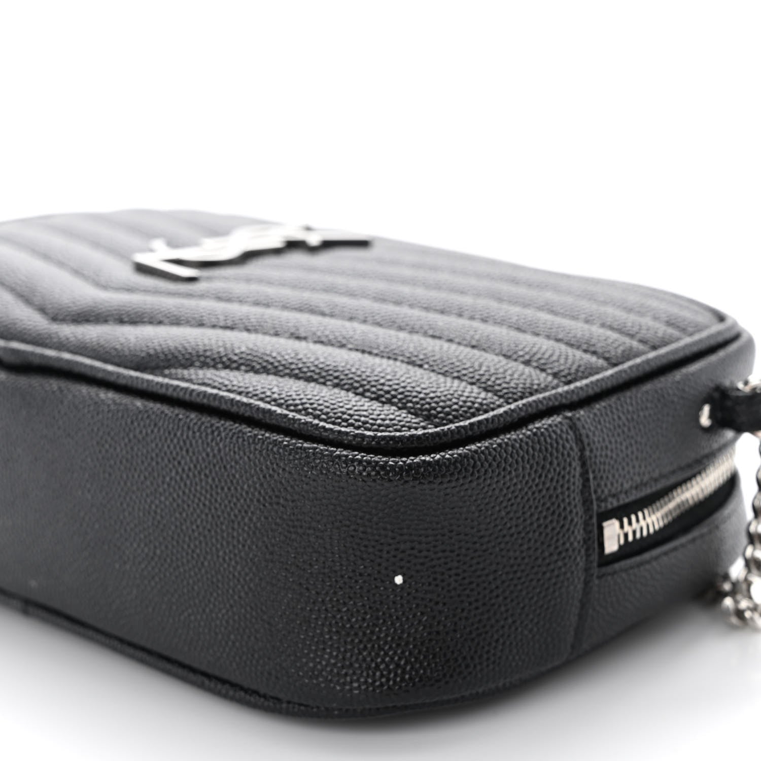 Saint Laurent Grain De Poudre Matelasse Monogram Mini Lou Camera Bag Black 10 of 11