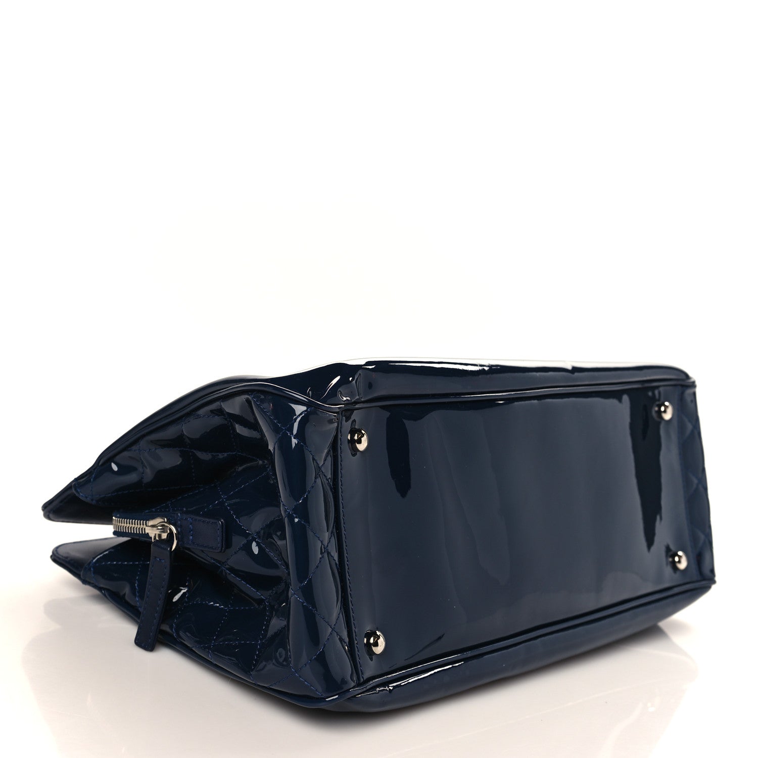 Chanel Vinyl Lipstick Ligne Tote Dark Navy Blue 4 of 8