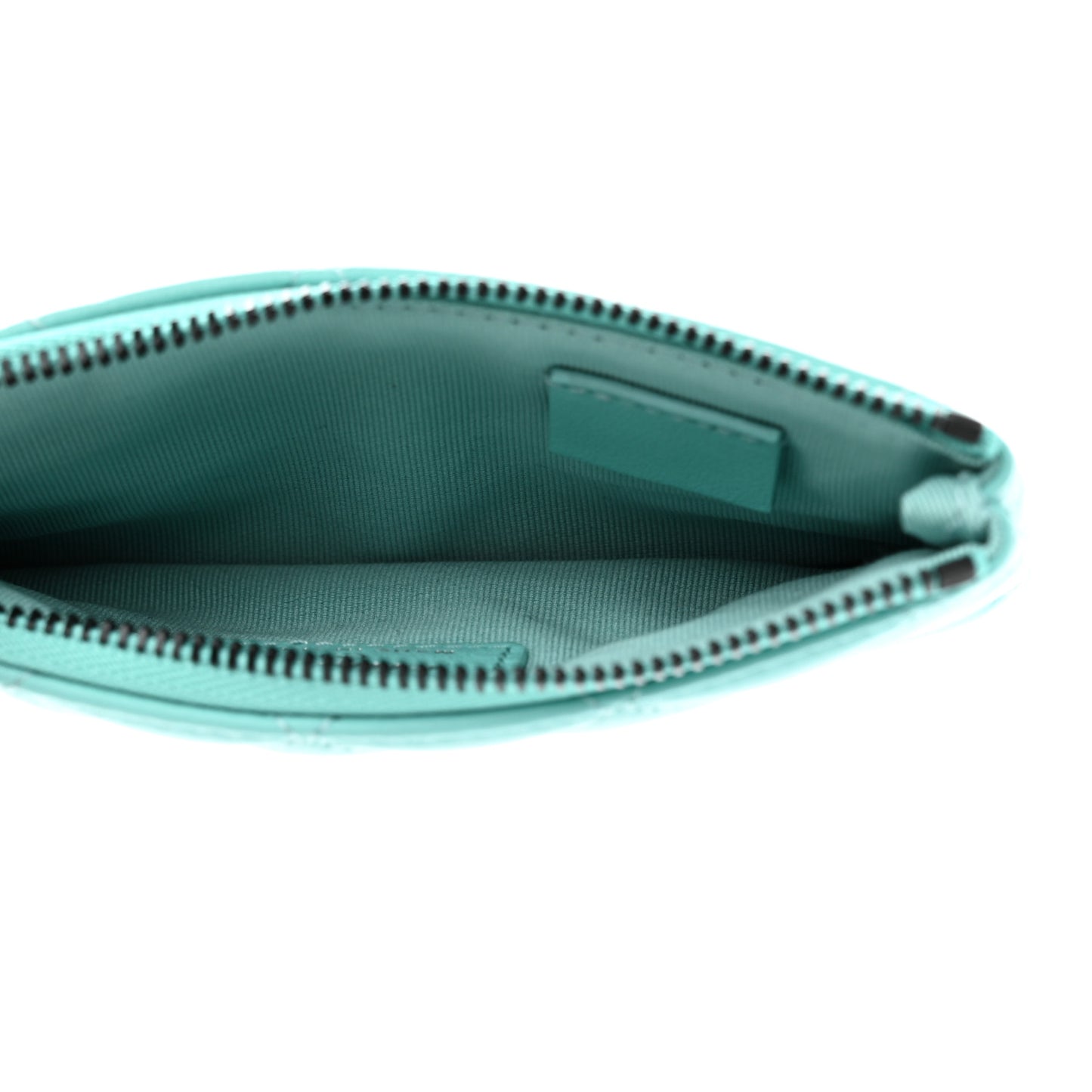 Lambskin Quilted Small Cosmetic Case Turquoise