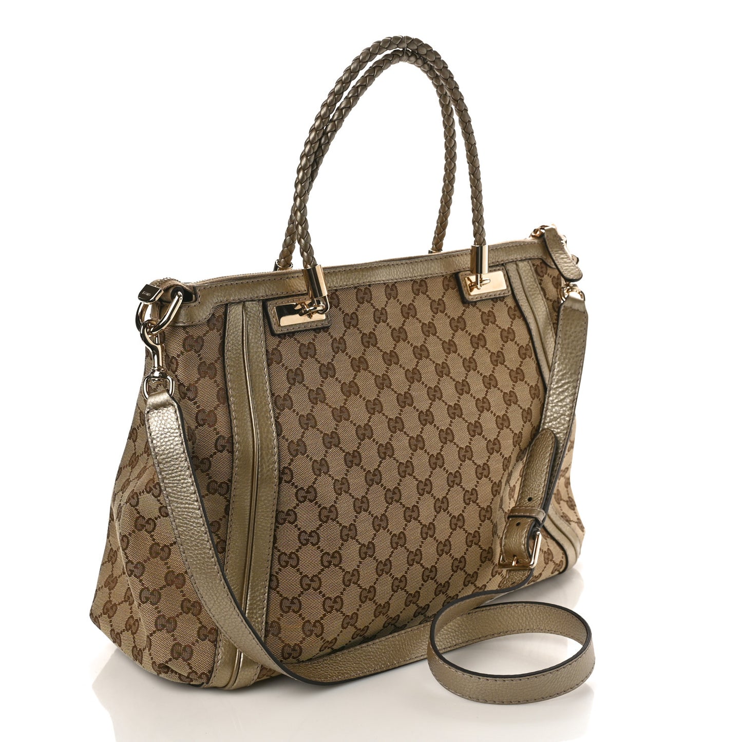 I Monogram Cellarius Calfskin Large Bella Top Handle Bag Gold