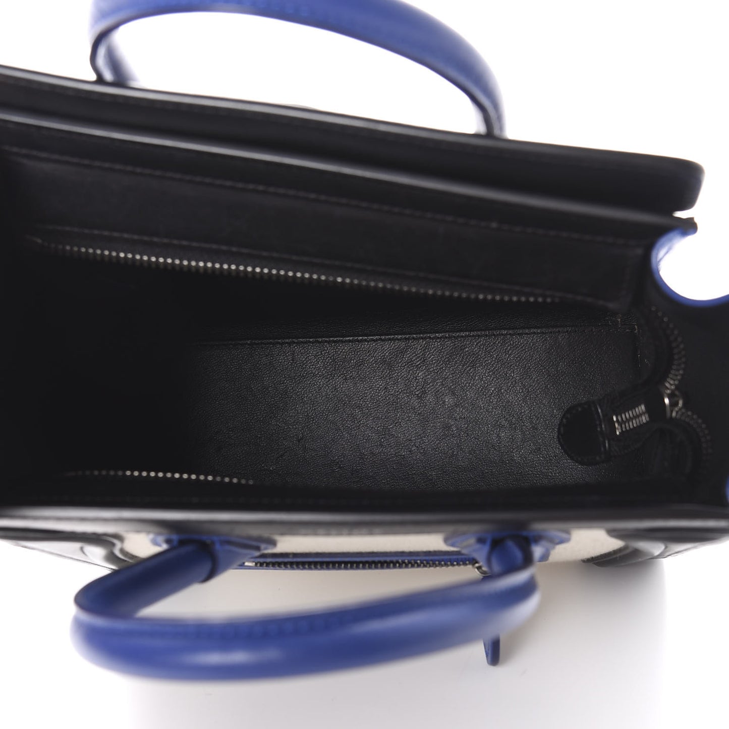 Canvas Smooth Calfskin Nano Tri-Color Luggage Natural Blue