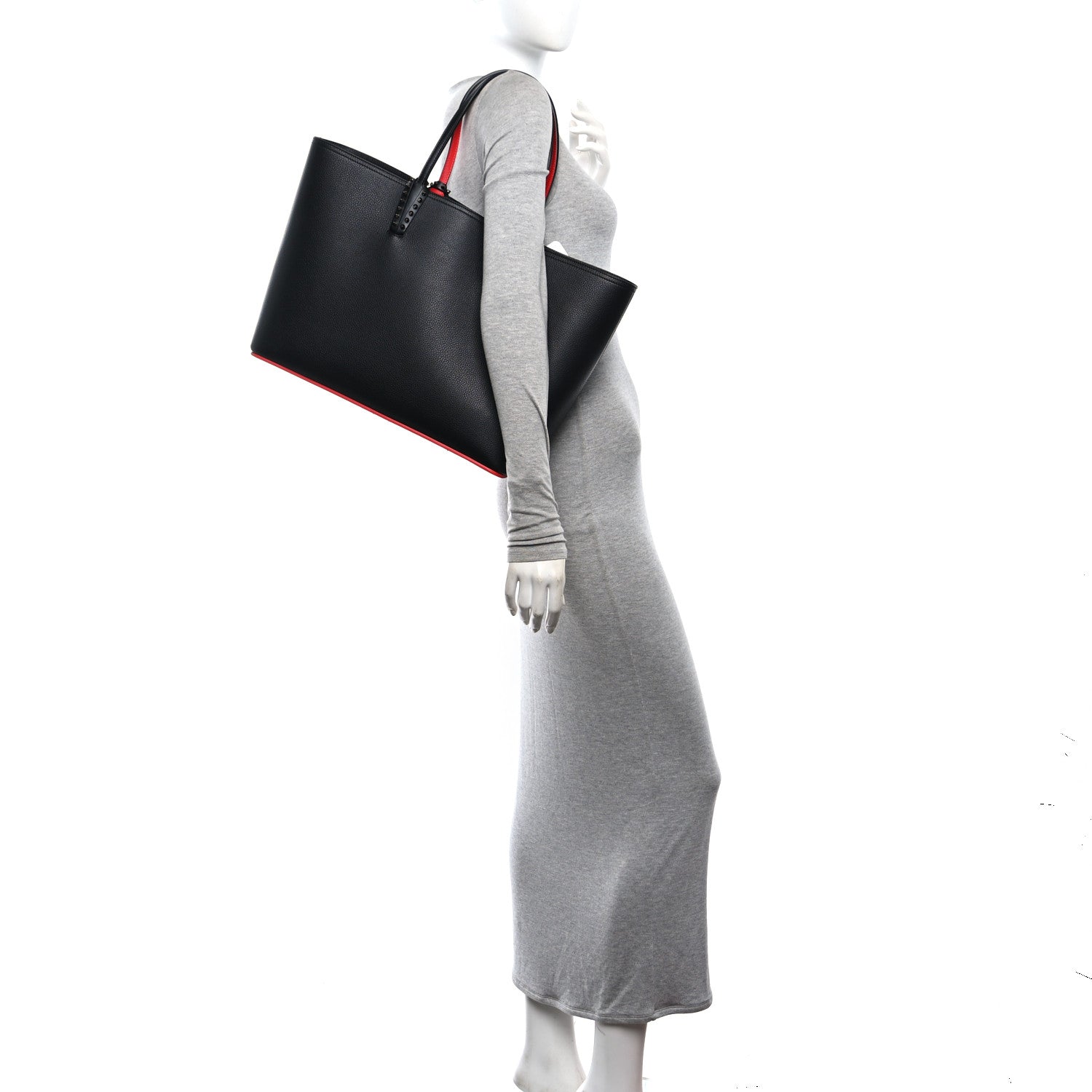 Christian Louboutin Calfskin Spikes East West Cabata Tote Black 2 of 11