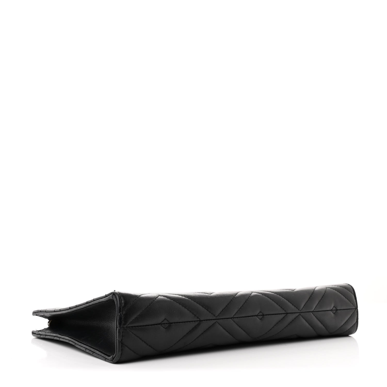 Gucci Calfskin Matelasse Chevron Heart GG Marmont Clutch Black 4 of 8