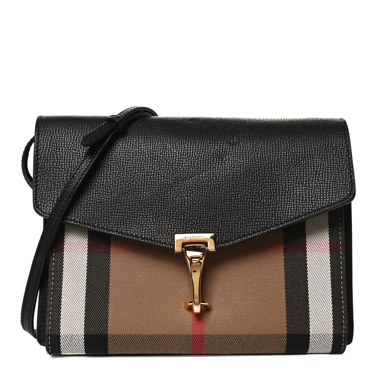 Derby Calfskin House Check Small Macken Crossbody Bag Black