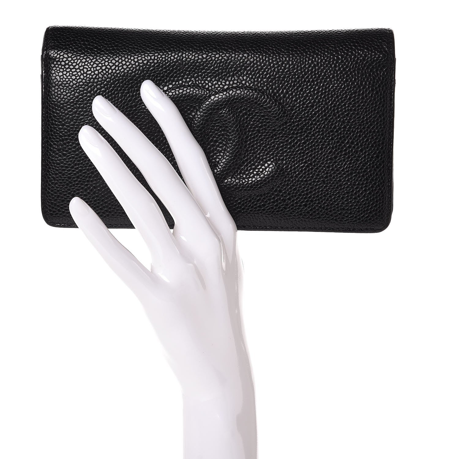 Chanel Caviar Timeless CC Yen Wallet Black 2 of 9