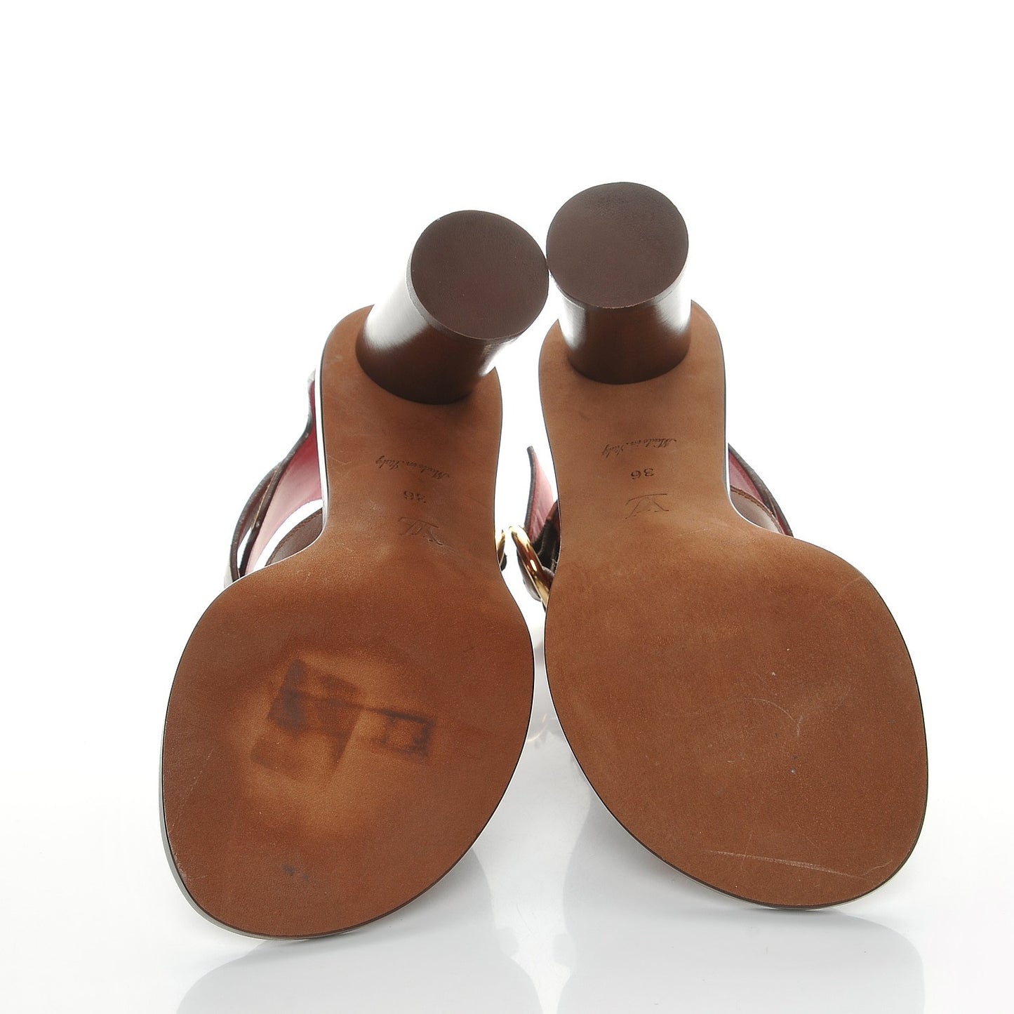 Calfskin Monogram Ocean Drive Heeled Sandals 36 Cognac