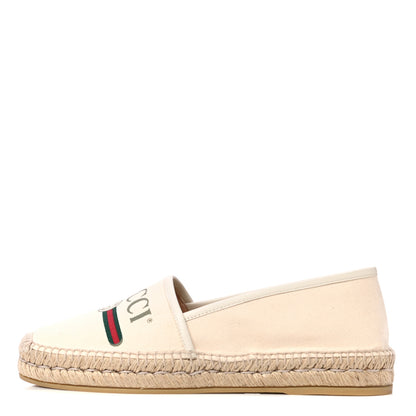 Gucci Canvas Logo Espadrilles 40 Greggio White 1 of 8