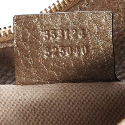 Gucci Leather Bamboo Medium Shopper Boston Bag Golden Beige 7 of 7