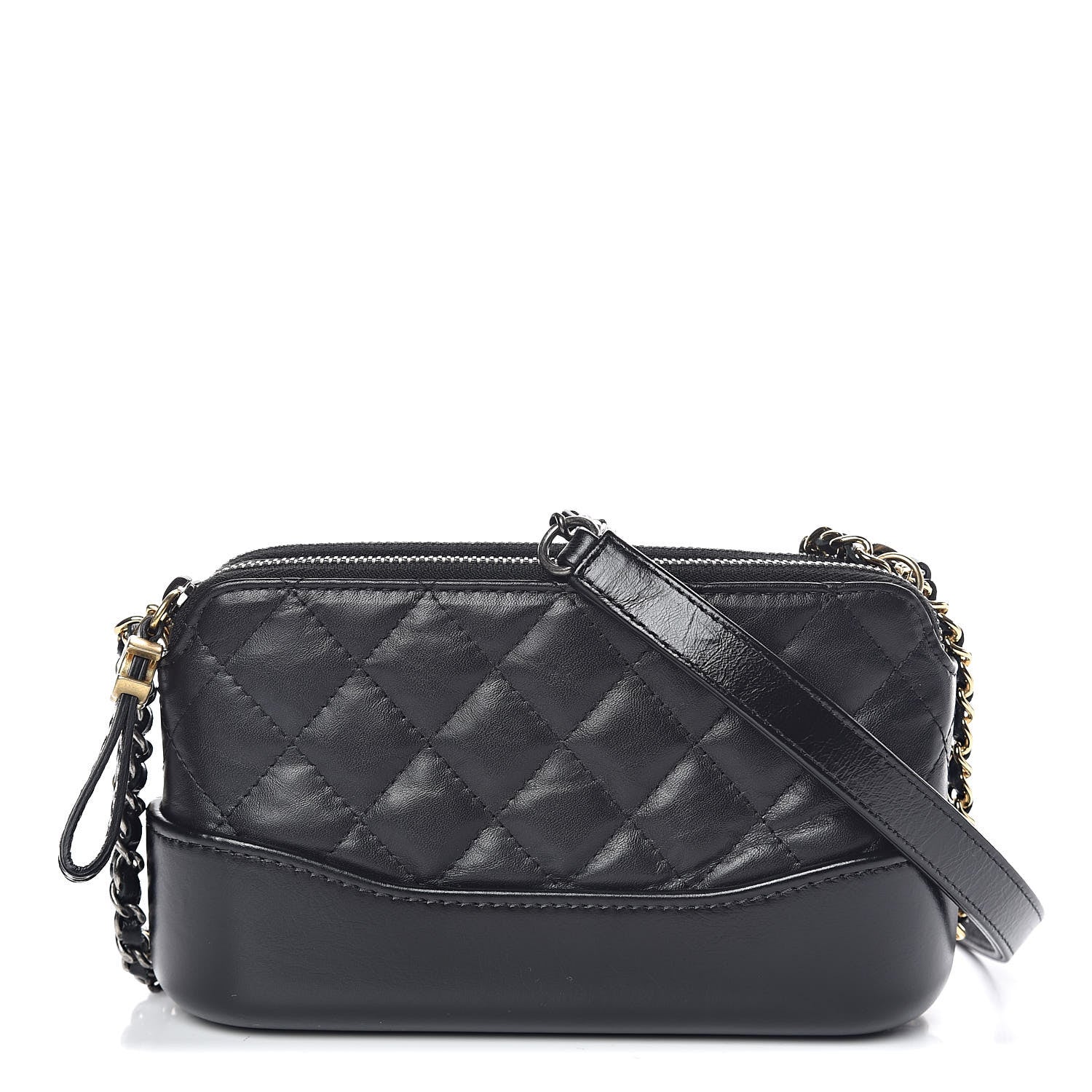 Chanel Aged Calfskin Quilted Small Gabrielle Clutch With Chain Black 1 of 12