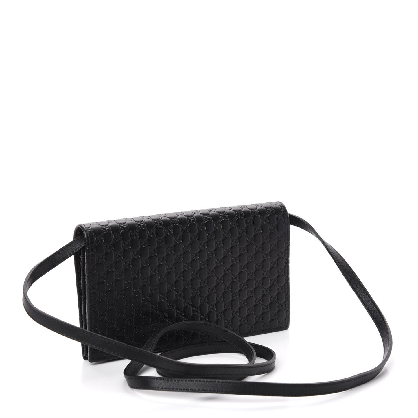 Microguccissima Crossbody Wallet Black