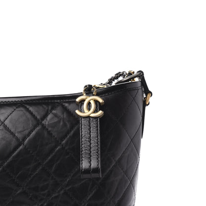 Chanel Aged Calfskin Quilted Large Gabrielle Hobo Black 11 of 11