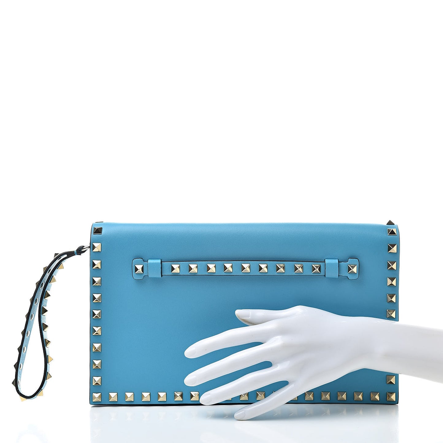 Nappa Rockstud Wristlet Clutch Parrot