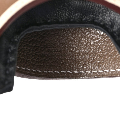 Hermes Milo Lambskin Grigri Rodeo Robeo Coeur Bag Charm PM Black Craie Etoupe 3 of 4