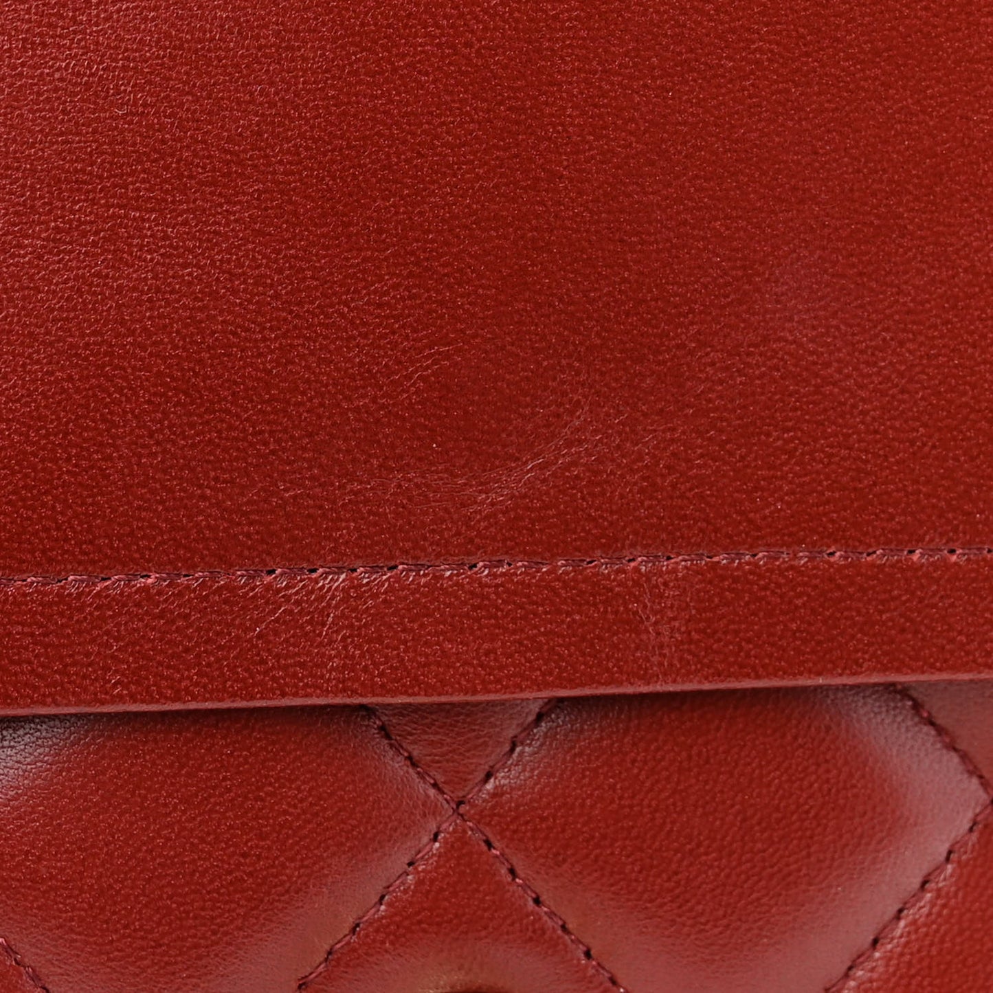 Lambskin Quilted Jumbo Double Flap Burgundy