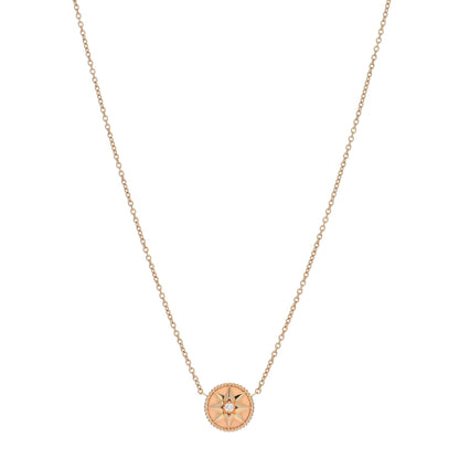 Christian Dior 18K Rose Gold Diamond Pink Opal Rose Des Vents Necklace 1 of 4