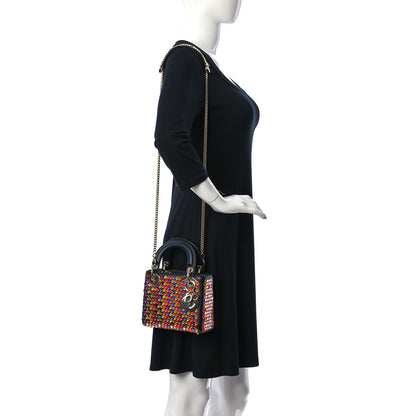 Christian Dior Sequin Calfskin Mini Lady Dior Black Multicolor 2 of 10