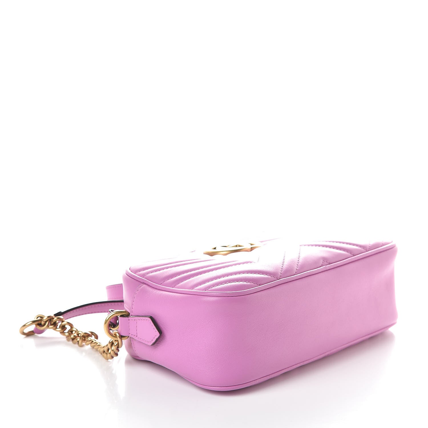 Gucci Calfskin Matelasse Small GG Marmont Chain Shoulder Bag Candy Mousse 4 of 12