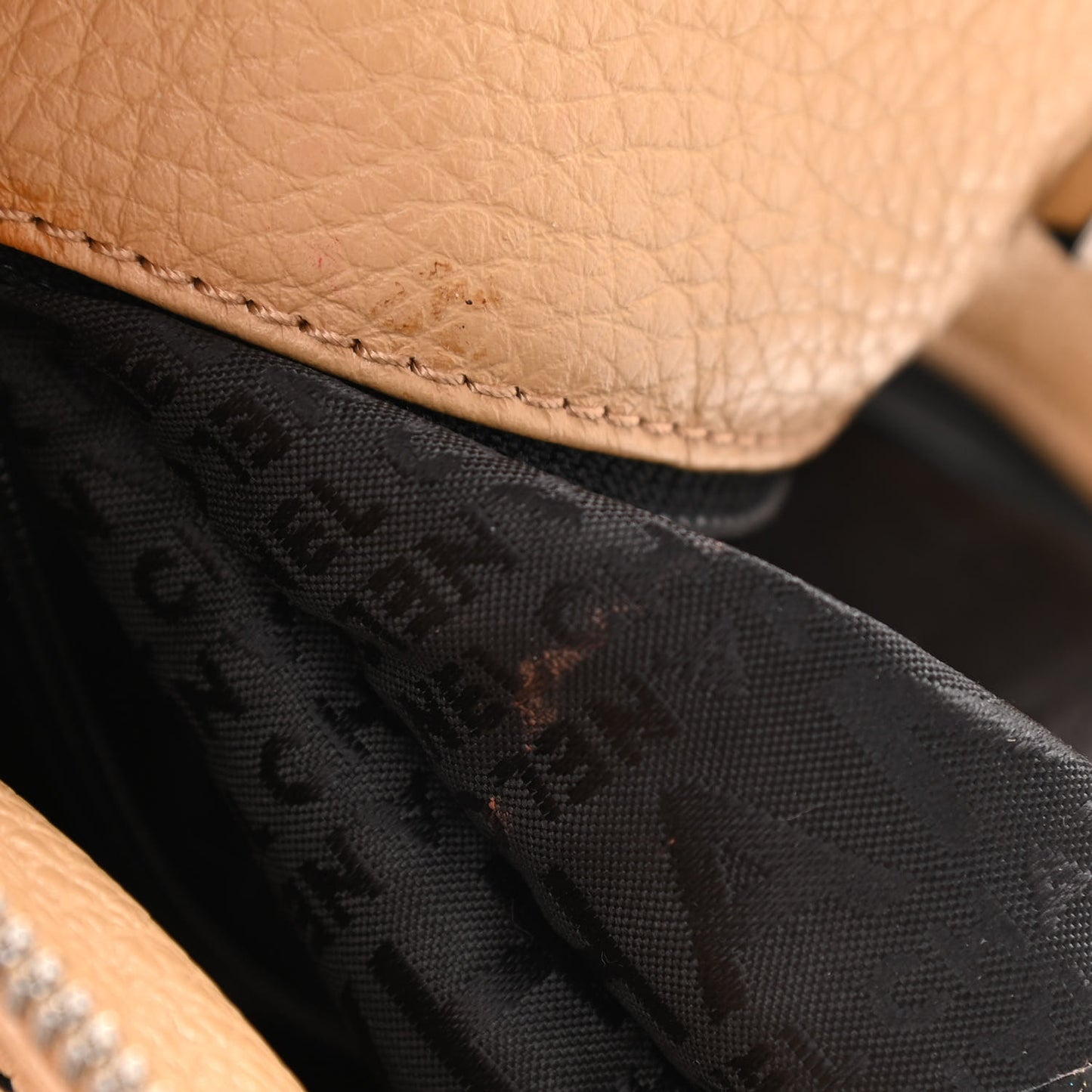 Grained Calfskin Tassel Hobo Beige