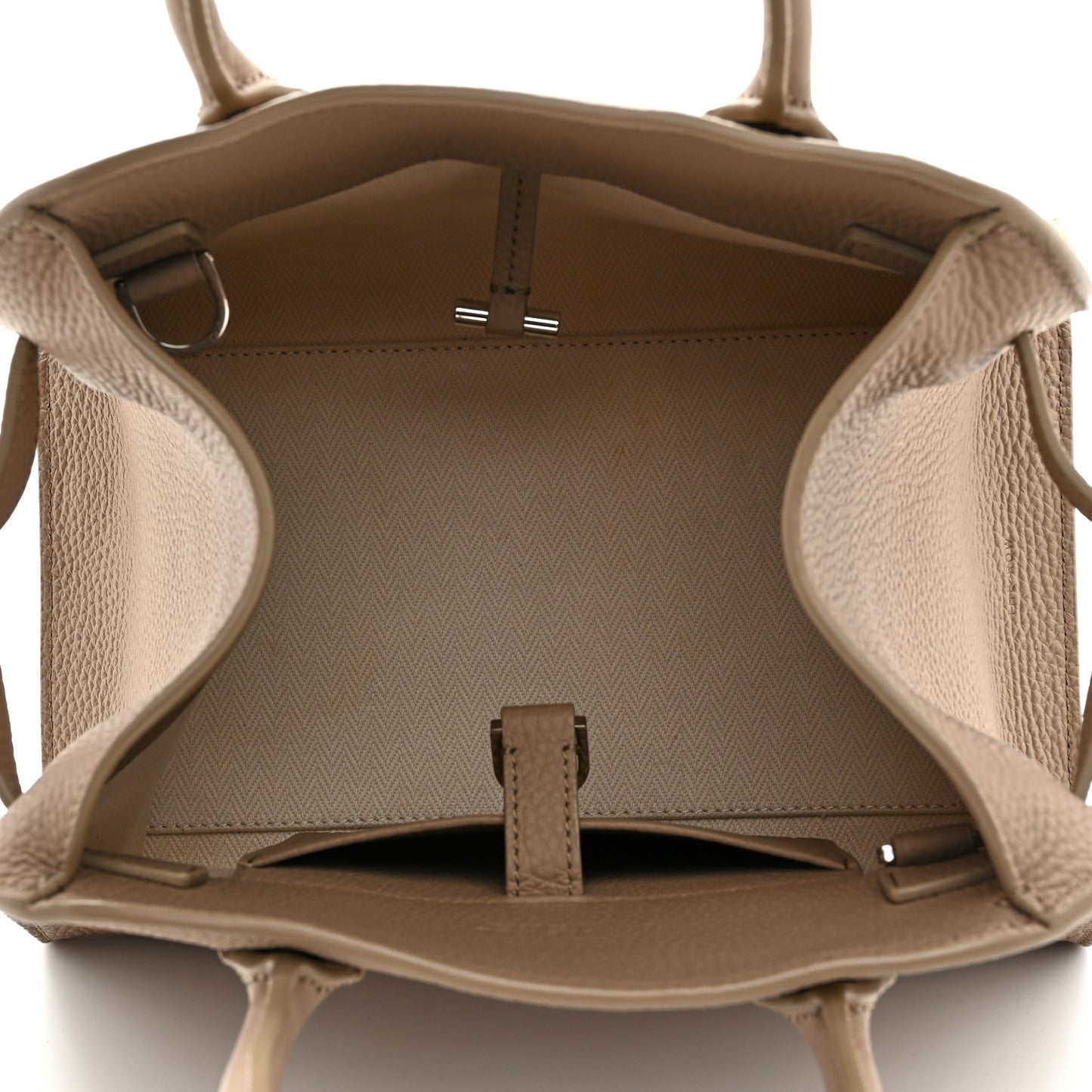 Grained Calfskin Soft Margaux 10 Bag Dark Taupe