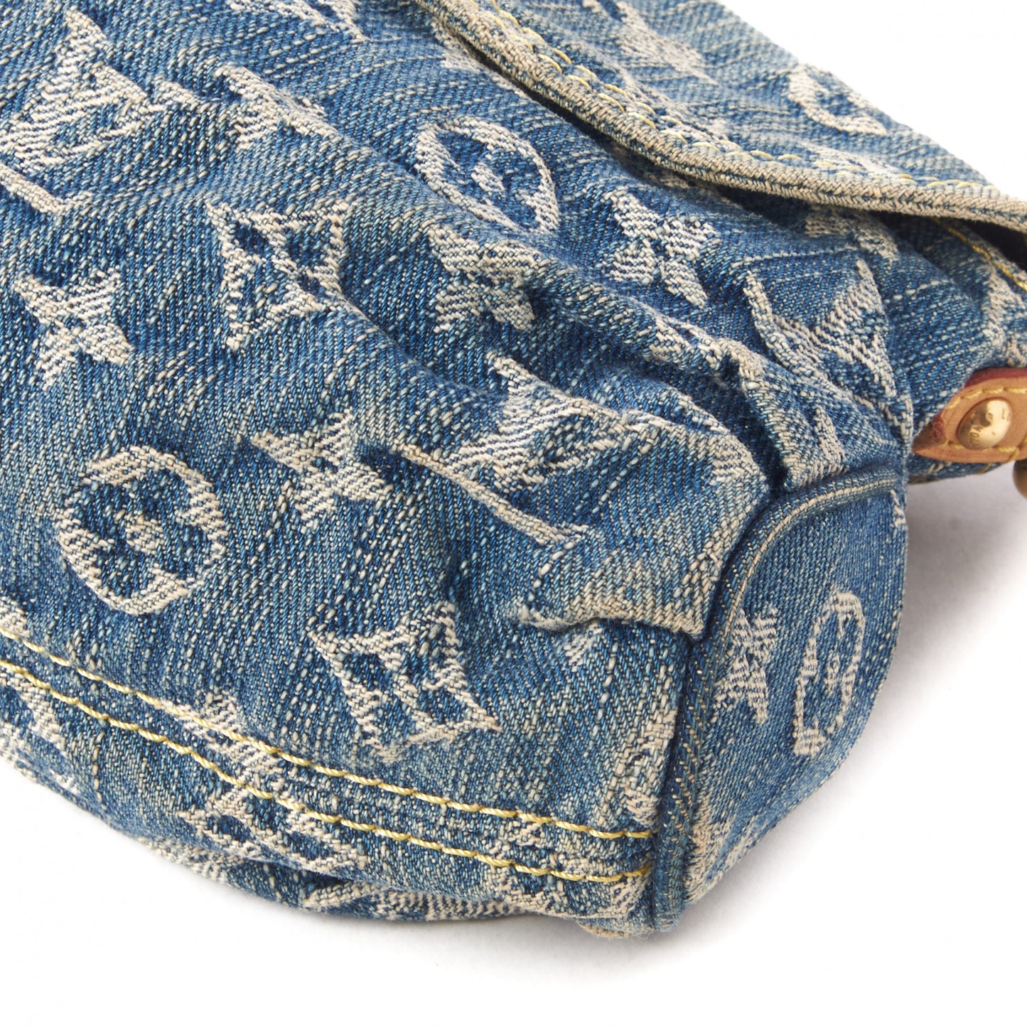 Monogram Denim Mini Pleaty Blue